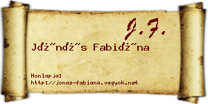 Jónás Fabiána névjegykártya